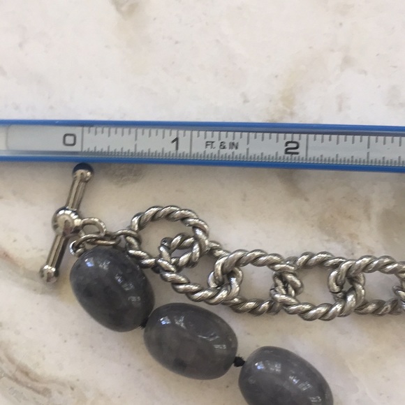 Kenneth Lane Dark Silver and Gray Bead Necklace - Picture 6 of 7